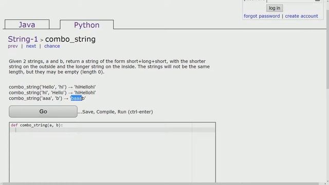 029 - Ejercicio de Python - Codingbat - String 1 - Combo_string смотреть онлайн