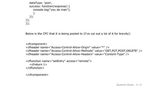 jQuery : ColdFusion CFC CORS and AJAX posts смотреть онлайн