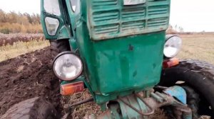 Т-40АМ " регулировка плуга в полевых условиях " новичком