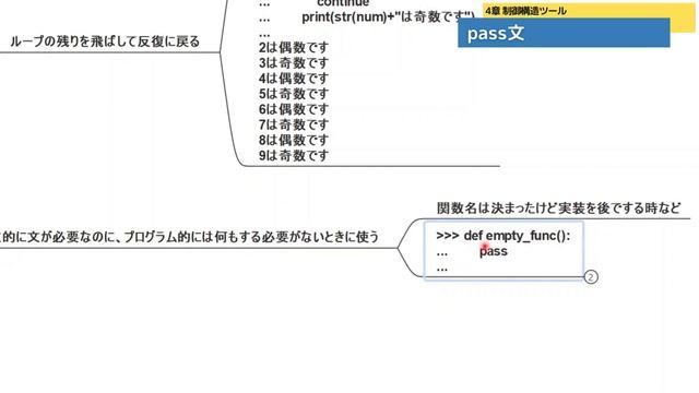 【Python3エンジニア認定基礎試験対応】Pythonチュートリアル 4章 制御構造ツール part2 break文・pass文・continue文を解説 смотреть онлайн