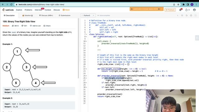 Leetcode Python - Medium - Binary Tree Right Side View (Binary Trees - DFS) смотреть онлайн