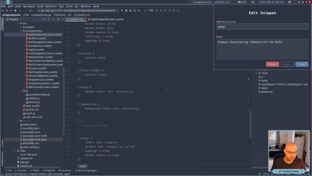 Snippet Pixie: Next - Update CSS for Svelte + Wails based GUI app: Part 1 | Always Developing #198 смотреть онлайн