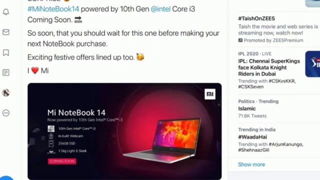 Mi Notebook 14 IC Laptop Just Launched in India | Specification and Price смотреть онлайн