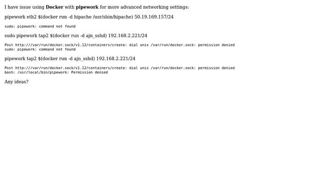 Unix & Linux: permission issue with docker and pipework (2 Solutions!!) смотреть онлайн