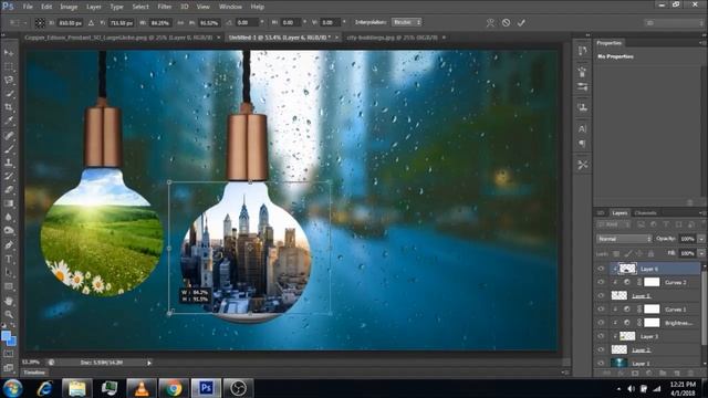 Different scenes in Bulb Photo Manipulation | Photoshop Tutorial CC | Pix Club смотреть онлайн