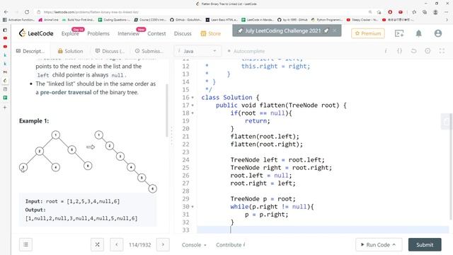 LeetCode 114 | Flatten Binary Tree to Linked List | Recursion | Java смотреть онлайн