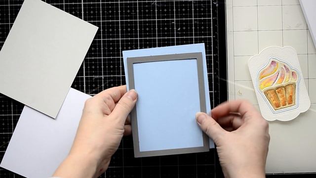 Coloring The Dry Embossed Cupcake On A Birthday Card With Distress Inks