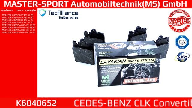 K6040652 | Brake Pads | Master-Sport-Automobiltechnik (MS) GmbH смотреть онлайн