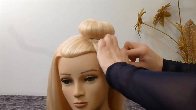 Пучок из волос. Причёска для средних/длинных волос. Лёгкая причёска самой себе за 5 минут смотреть онлайн