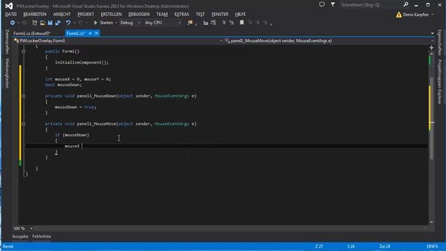 How to make a Moveable No-border Window in C# Tutorial Visual Studio смотреть онлайн