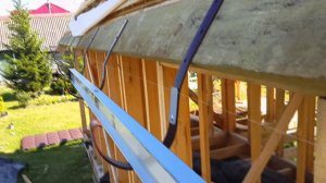 ч.7 Каркасный дом 6 на 6 своими руками  (кровля, водосток, обрешетка)