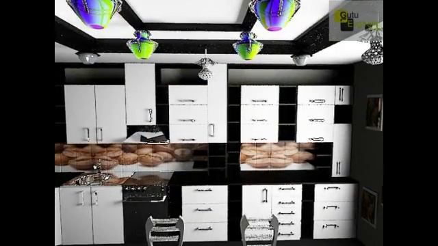 белые фасады и темная столешница в дизайне кухним смотреть онлайн