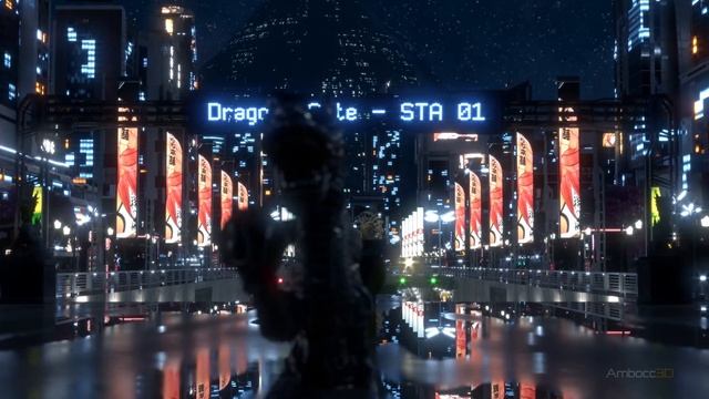 Blender Cycles Render - Cyberpunk Zero One - Dragons Gate - Kitbash3D смотреть онлайн