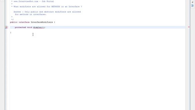 Java Interview Question And Answer Public Abstract Modifier Allowed For Interface Methods смотреть онлайн