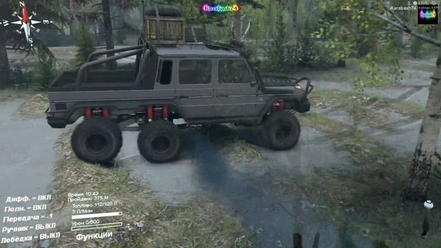 SpinTires обзор мода ( Mercedes Benz G65 6x6 ) смотреть онлайн