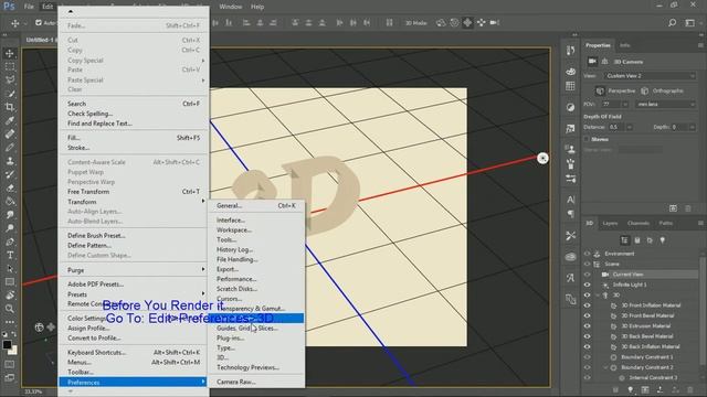 3D Text Using Gemstone Material in Photoshop CC 2017 смотреть онлайн