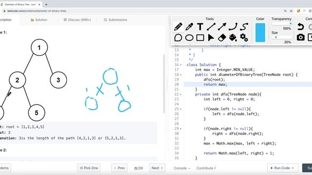[Java] Leetcode 543. Diameter of Binary Tree [Binary Tree #11] смотреть онлайн