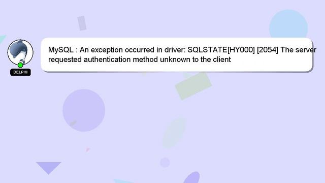 MySQL : An exception occurred in driver: SQLSTATE[HY000] [2054] The server requested authentication смотреть онлайн