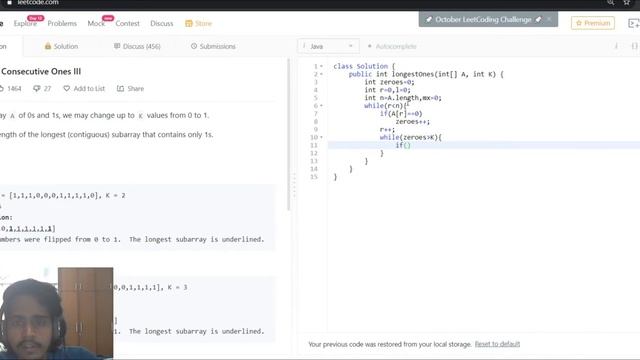 [Java] LeetCode - 1004 - Max Consecutive Ones III - In O(N) Time And O (1) Space Complexity смотреть онлайн