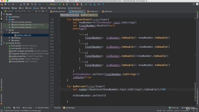 Calculator Android App | Kotlin tutorial | Part 8 - Percent And Clean смотреть онлайн