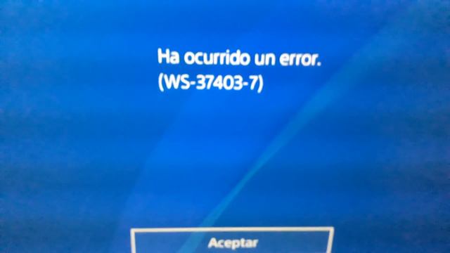 Error ( WS-37403-7 ) Playstation PSN смотреть онлайн