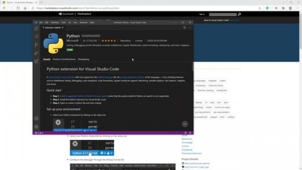 Install Python Extension on Visual Studio Code