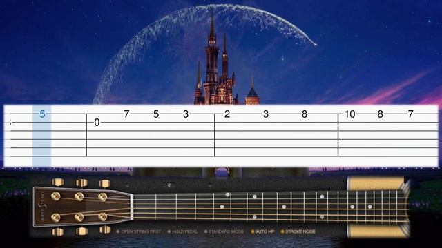 Disney INTRO Theme song - Guitar tutorial (TAB) смотреть онлайн