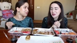 90 СУШИ РОЛЛОВ ЗА РАЗ MUKBANG не ASMR Ayka Emilly Ask Fatima