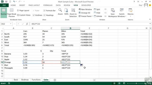 Microsoft Excel 2013 Tutorial | Displaying Formulas On A Worksheet смотреть онлайн