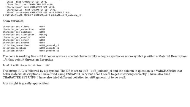 Databases: Special Characters in MySQL using UTF8 Unicode Collation and LOAD DATA INFILE смотреть онлайн