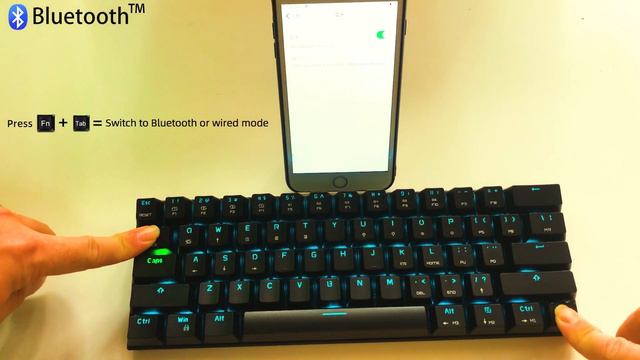 Mini 60% Motospeed CK62 RGB Gaming Mechanical Keyboard 61 Keys USB Wired/Bluetooth Dual Mode смотреть онлайн