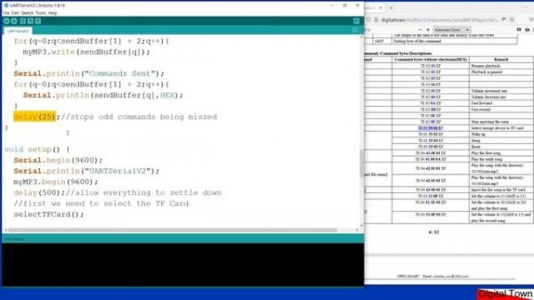 Arduino C++: Serial UART mp3/WAV player tutorial
