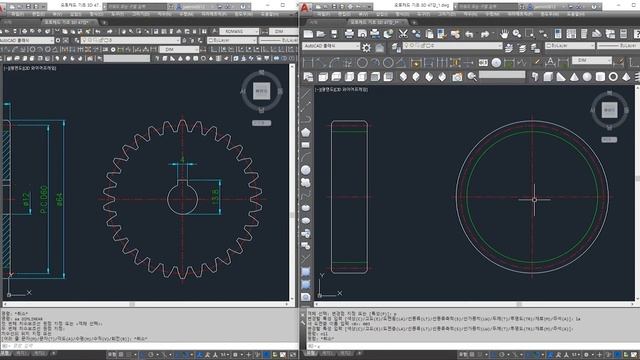 [오토캐드(Autocad) 기초 3D 47강] 2D/3D 기어(Gear) 그리기 смотреть онлайн