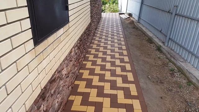 Ладно тротуарной плитки ёлочка Как делать