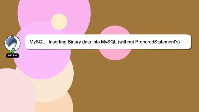 MySQL : Inserting Binary data into MySQL (without PreparedStatement's) смотреть онлайн