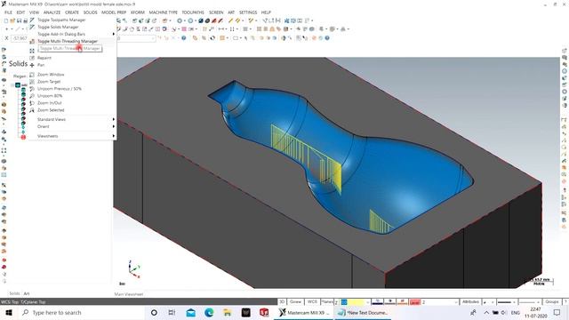 BOTTIL MOULD FEAMALE PART 3D PROGRAMMING MASTERCAM X9 смотреть онлайн