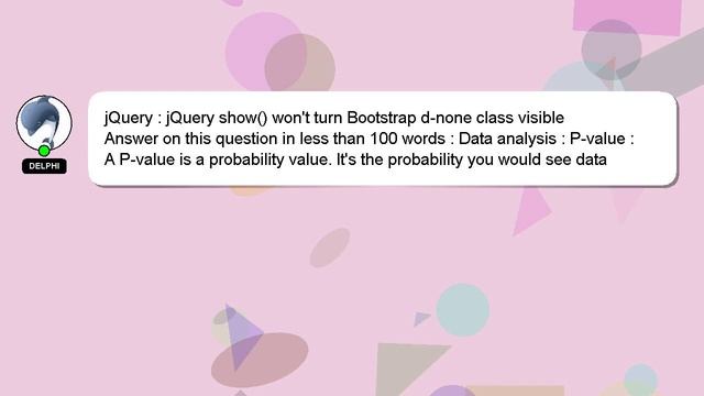 jQuery : jQuery show() won't turn Bootstrap d-none class visible смотреть онлайн
