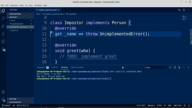 abstract class, interface, enums, and mixin in dart. смотреть онлайн
