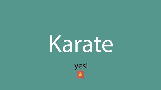 Karate Pronunciation