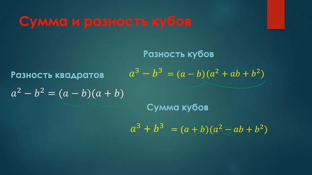 Разность и сумма кубов 1 часть смотреть онлайн