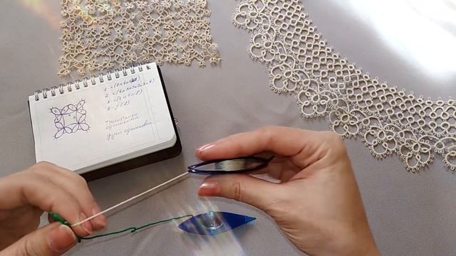 Фриволите для начинающих. Урок 6 - квадрат из трилистников смотреть онлайн