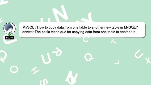MySQL : How to copy data from one table to another new table in MySQL? смотреть онлайн