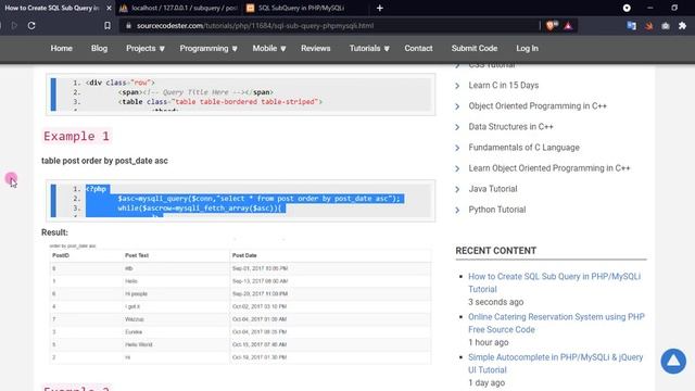 How to Create SQL Sub Query in PHP/MySQLi Tutorial DEMO смотреть онлайн