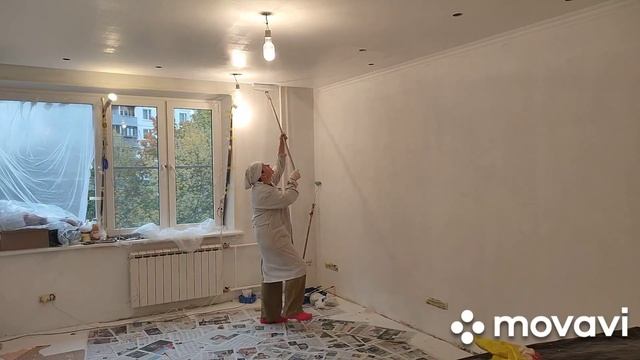 Как покрасить потолок и нишу вторым слоем краски без полос смотреть онлайн