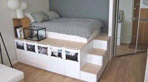 ИКЕА кровать своими руками. Подборка 20 идей.  IKEA кровать подиум. Кровать чердак.