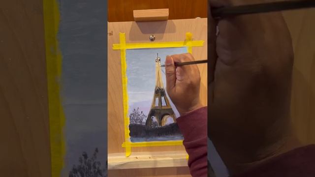 Eiffel Tower Acrylic Painting смотреть онлайн