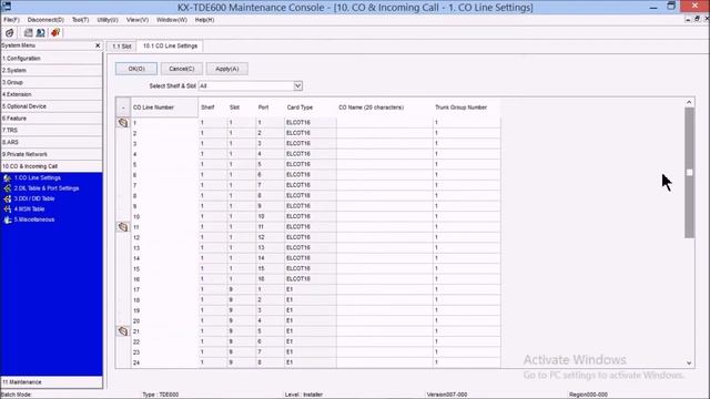 KX-TDE600 -  Starting PC Programming And Setting Of Incoming Call  Ring