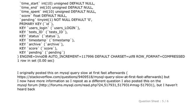 MySQL : Speed of mysql query on tables containing blob depends on filesystem cache смотреть онлайн