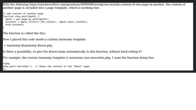 Wordpress: How to call a custom taxonomy term name inside a function? смотреть онлайн