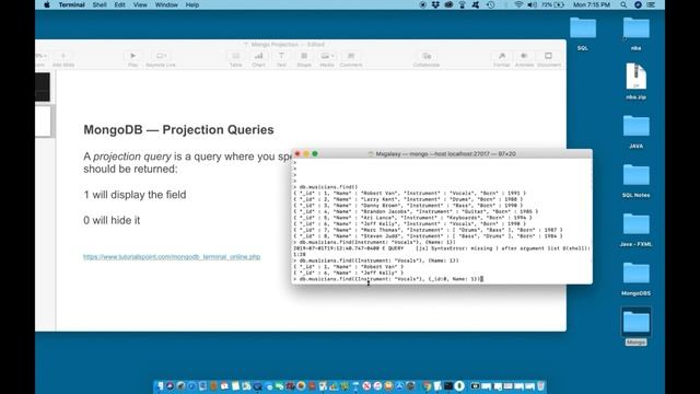 MongoDB - The Beginners Bootcamp - PROJECTION Queries смотреть онлайн